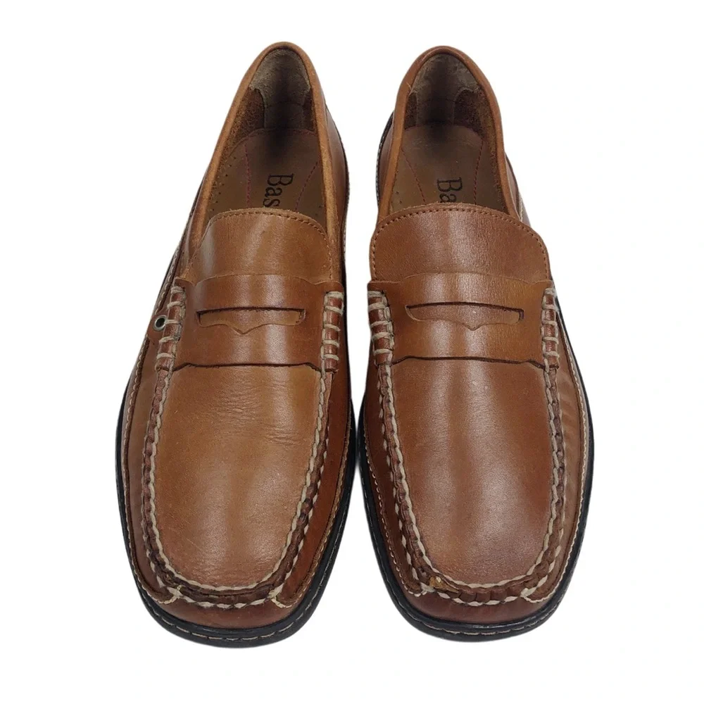 Bass Men's Tan Leather Loafers Size 9